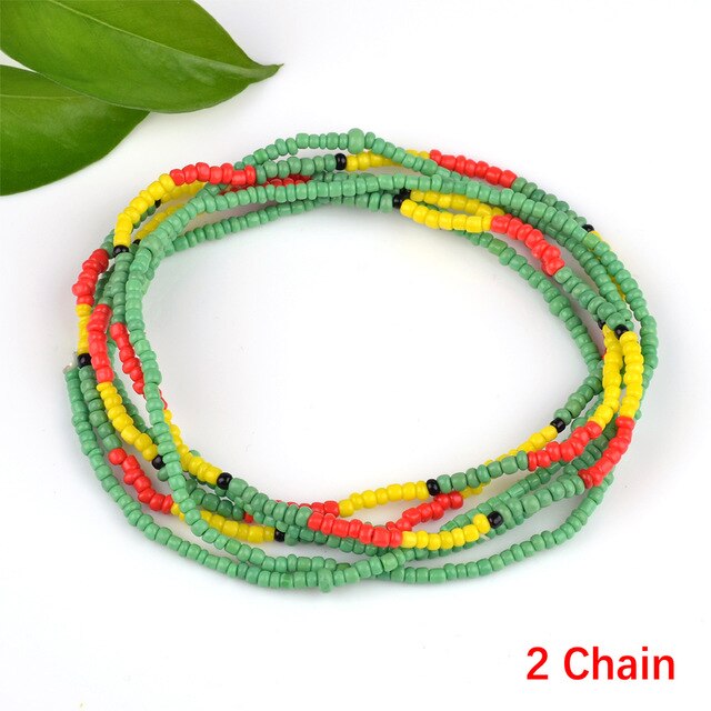 African Double Bead  Waist Chain - Neshaí Fashion & More