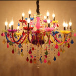 Modern led chandelier  Multi color glass chandelier - Neshaí Fashion & More
