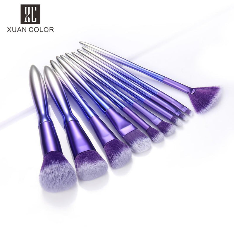 High Quality ombre Color 10 Pieces Makeup Brush Sets - Neshaí Fashion & More