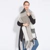 plaid scarf with long tassels - Neshaí Fashion & More