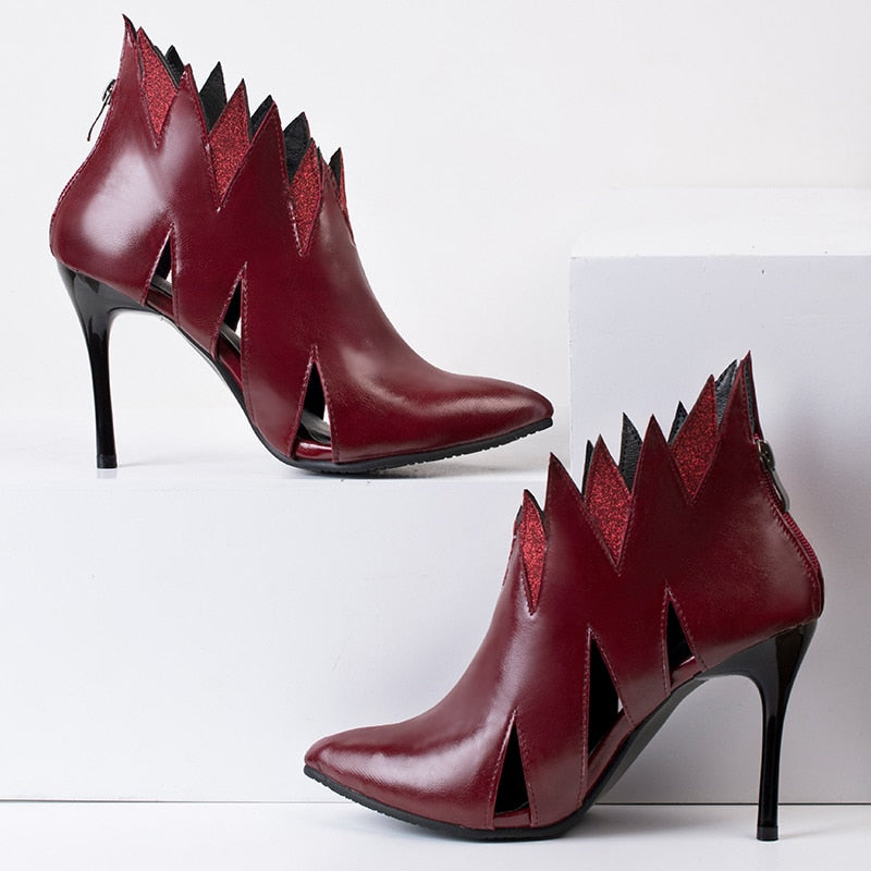 rome style jagged cut-out stiletto - Neshaí Fashion & More