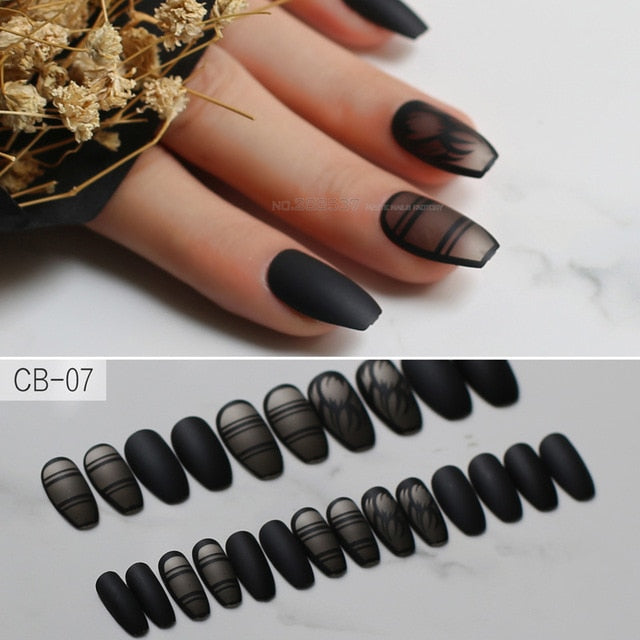 Black matte Press On nails - Neshaí Fashion & More