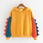 Cute Hoodies Patchwork Pullover Dinosaur Cos Top - Neshaí Fashion & More