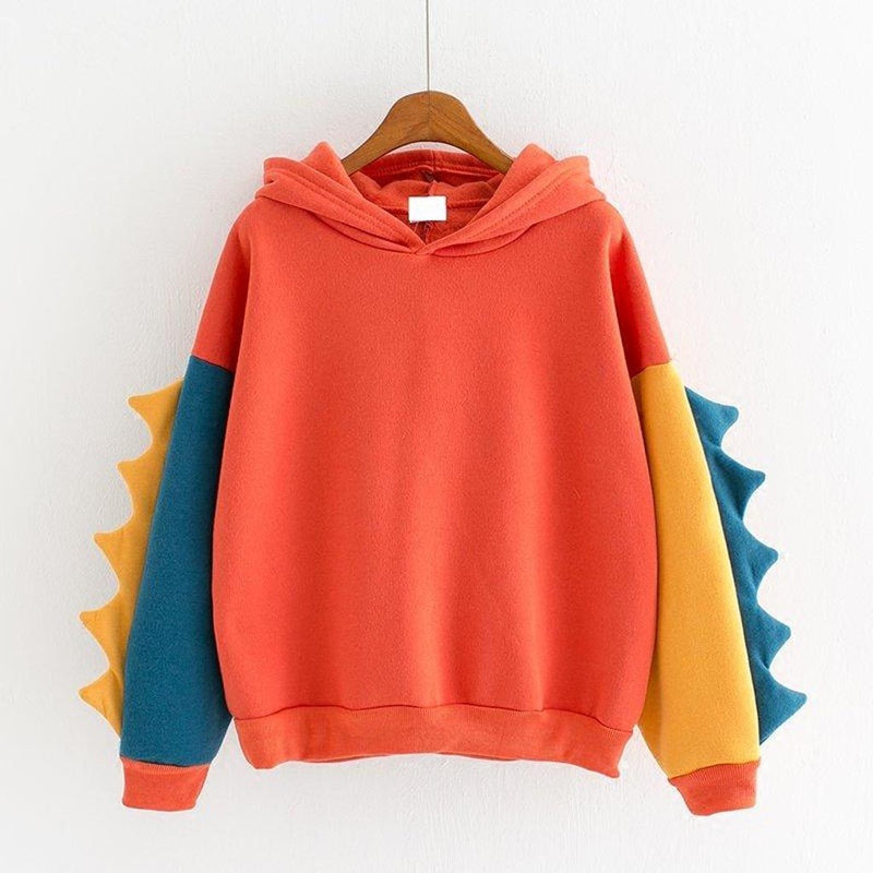 Cute Hoodies Patchwork Pullover Dinosaur Cos Top - Neshaí Fashion & More