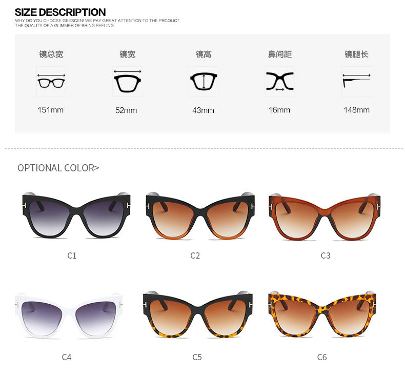 Gradient Points Sun Glasses Big Oculos - Neshaí Fashion & More