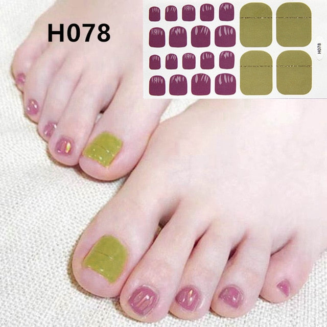 1Sheet Adhesive Toe Nail Sticker Glitter - Neshaí Fashion & More