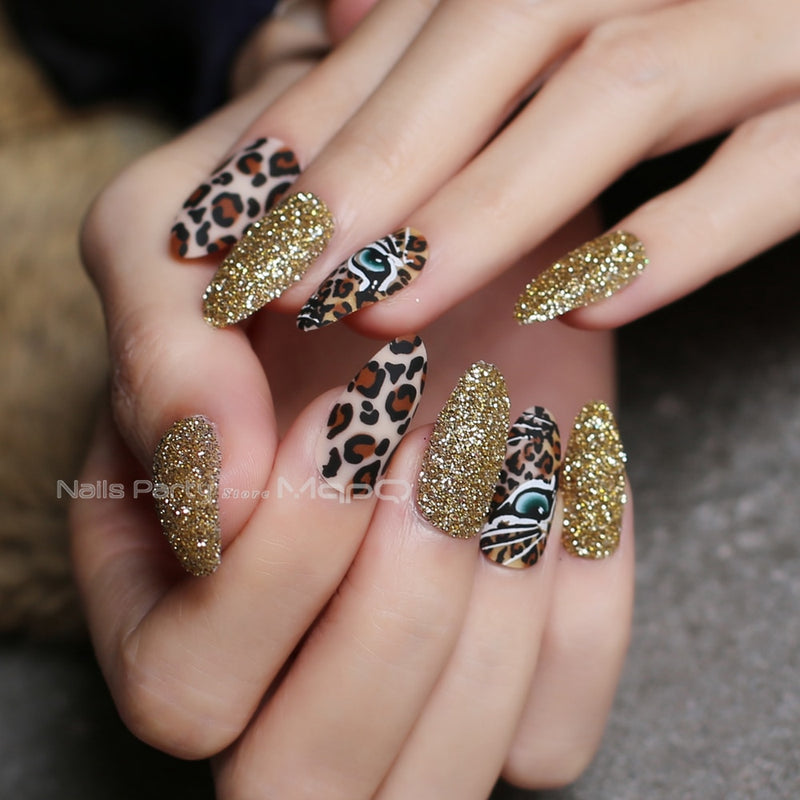 Matte tiger Press on Nails - Neshaí Fashion & More