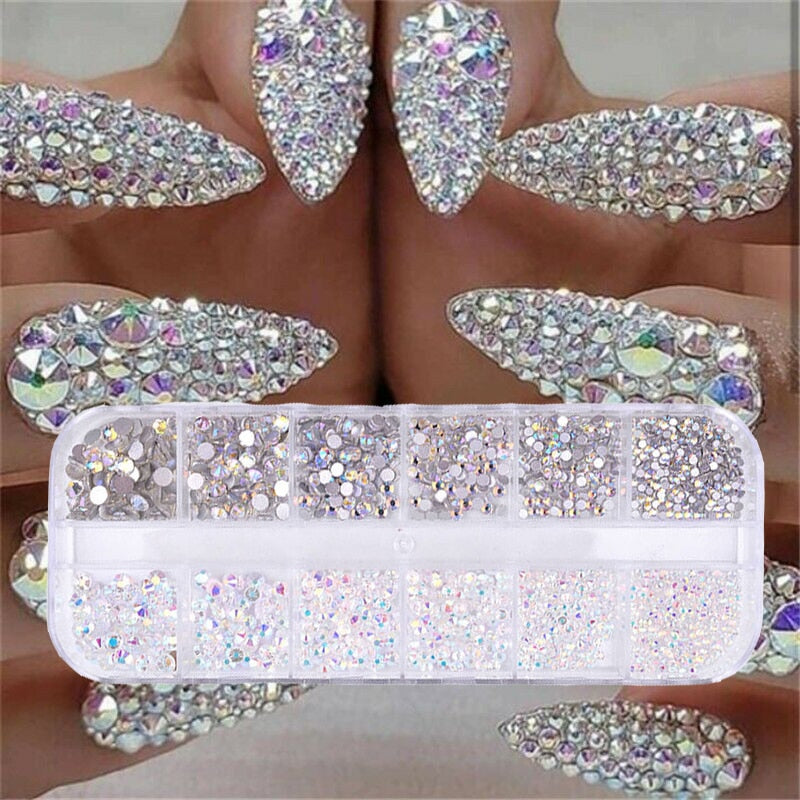 12 boxes / set of AB crystal nail rhinestone - Neshaí Fashion & More