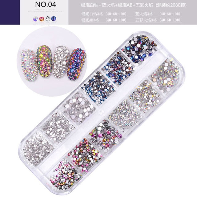 12 boxes / set of AB crystal nail rhinestone - Neshaí Fashion & More