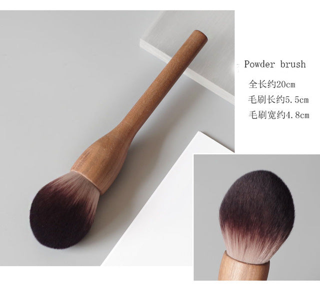 1Pcs Vintage Wood Handle Makeup Brush - Neshaí Fashion & More