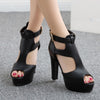 Thick Heel Peep toe platform  sandals - Neshaí Fashion & More