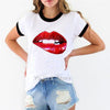 red lips t shirt - Neshaí Fashion & More
