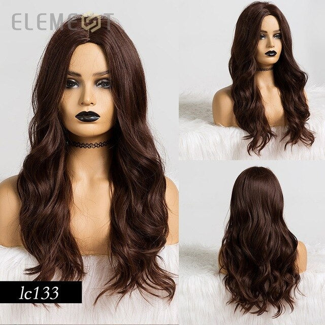Element Center Part Synthetic Dark Root ombre wig - Neshaí Fashion & More