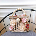 Flower Pearl Women Clutches Evening Bags Rhinestone