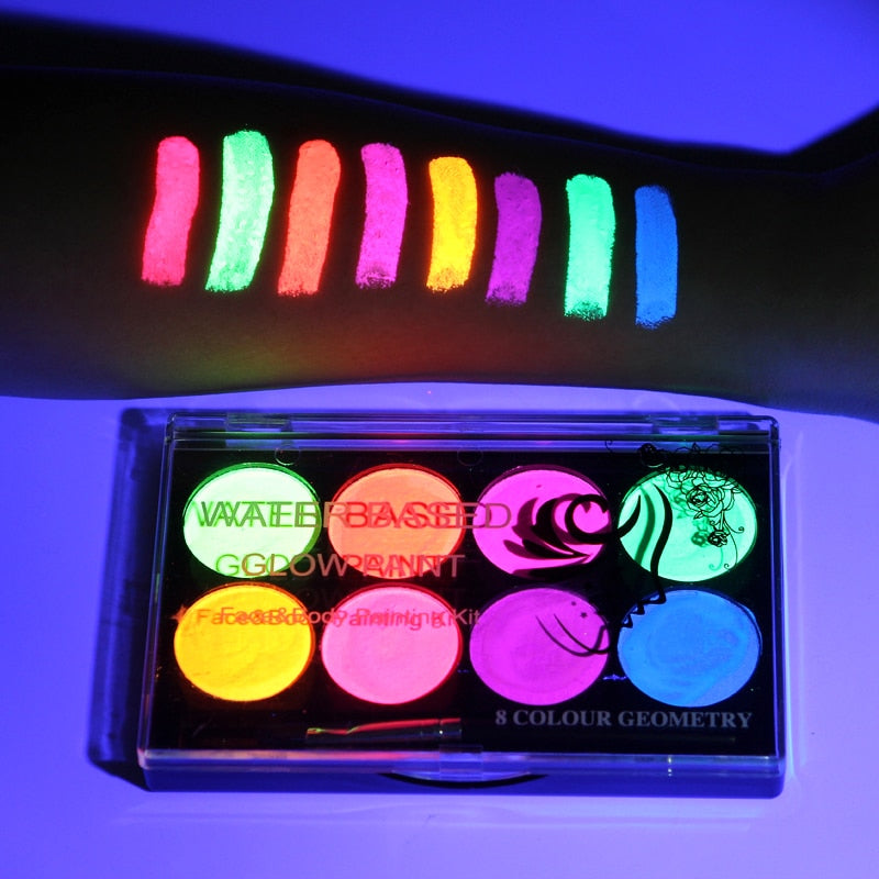Water Based Neon Colors Glow Paint - Palette - Neshaí Fashion & More