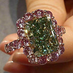 Green Pink Crystal Ring - Neshaí Fashion & More