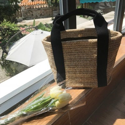 Boho Straw Bags Handmade Woven Tote - Neshaí Fashion & More
