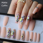 Butterfly Crystal Luxury Press on nails - unbranded box - Neshaí Fashion & More