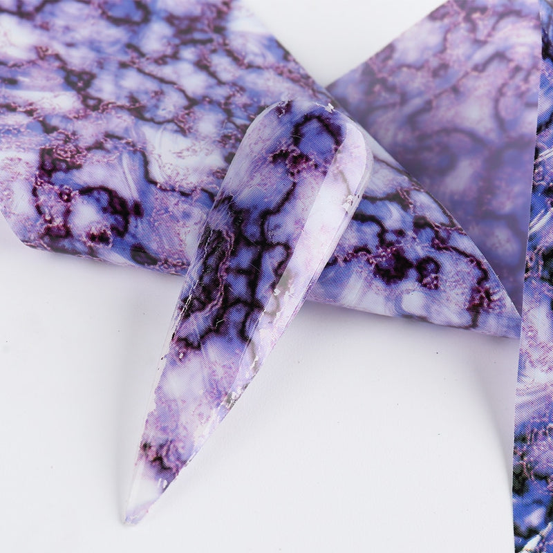 10pcs Marble Gradient Nail Foil Starry Sky Design - Neshaí Fashion & More