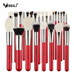 Red Natural Makeup Brushes Set 11-32pcs p - Neshaí Fashion & More