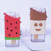 300ml Plastic Straw Cup Ice Cream Drinking Bottles