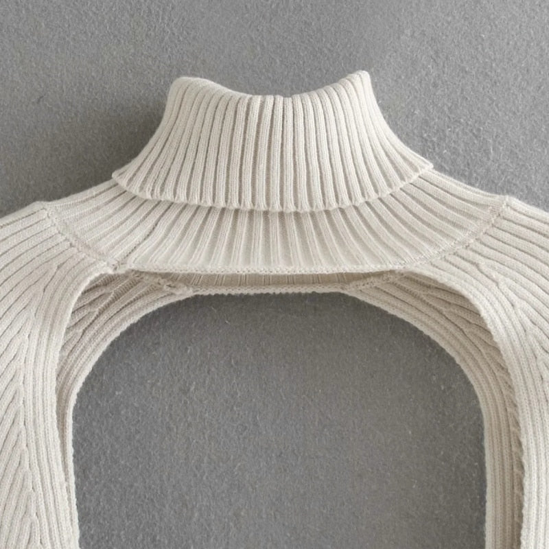 Long Sleeve Knitting Arm Sweater - Neshaí Fashion & More