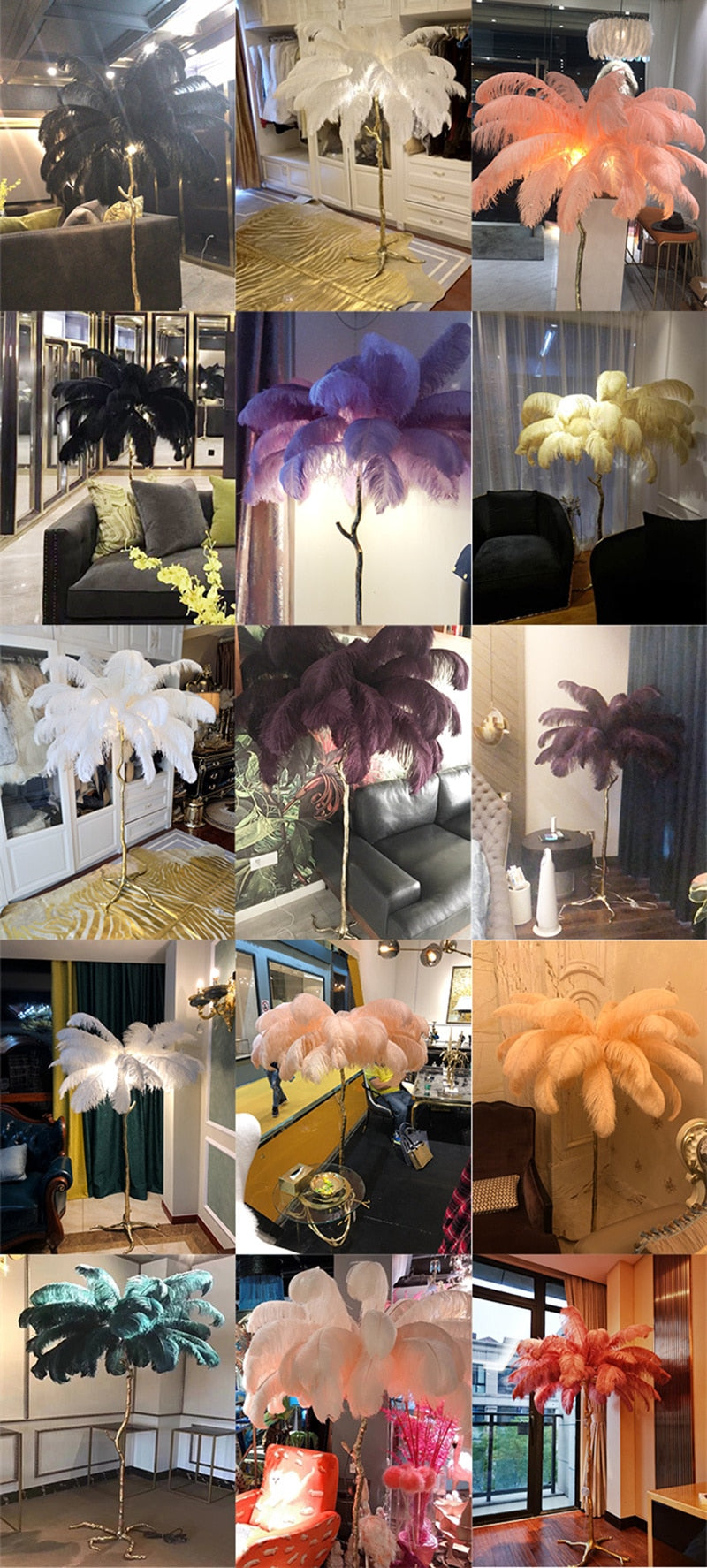 Luxury Tree Branch Feather Lamp - Neshaí Fashion & More