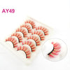 5 Pairs Red, Green, Yellow, Pink Colored Eyelashes - Neshaí Fashion & More