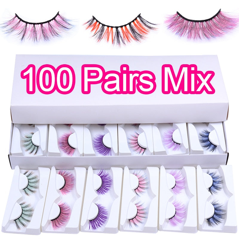 Silk Fiber Faux Colored Eyelashes - Neshaí Fashion & More
