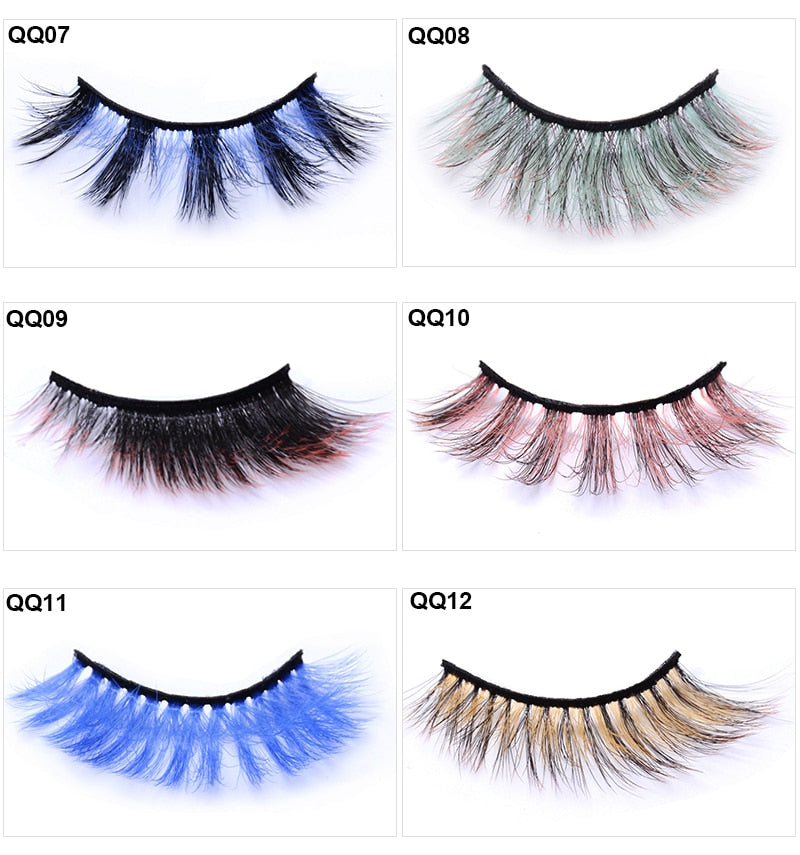 Silk Fiber Faux Colored Eyelashes - Neshaí Fashion & More