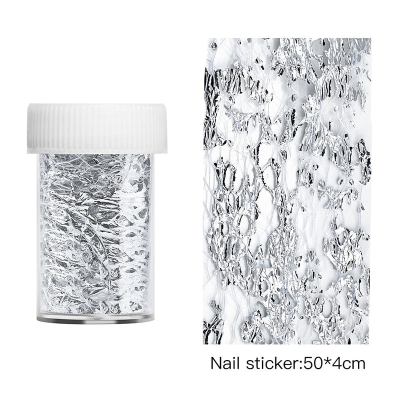 MEET ACROSS 4*50cm Aluminum Foils 3D Mesh Nail Stickers - Neshaí Fashion & More