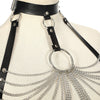 Goth Leather Body Harness Chain Bra Top Jewelry Accessories