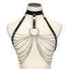 Goth Leather Body Harness Chain Bra Top Jewelry Accessories