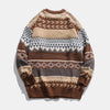 Unisex Striped Knit Sweater Retro