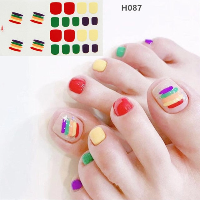 1sheet Charming Toe Nail Sticker 3D Nail ArtGlitter Manicure