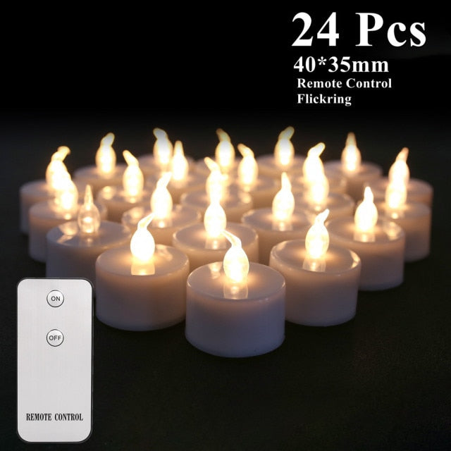 6/24Pcs Flameless LED Candles Tea Light