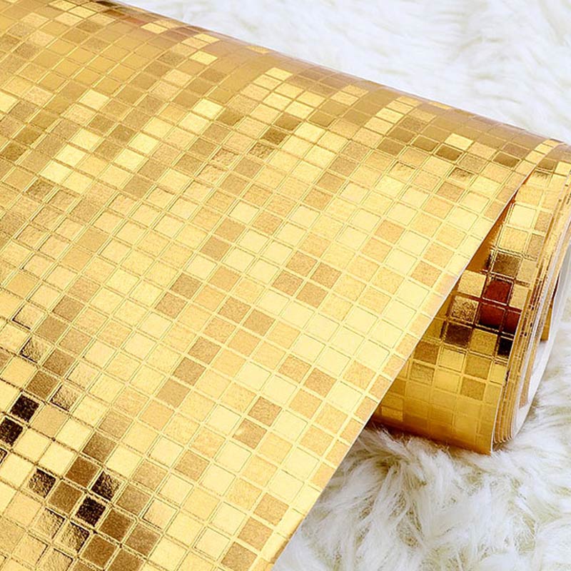 Luxury Glitter Mosaic Gold Foil Wallpaper Silver Papel De Parede 3D - Neshaí Fashion & More