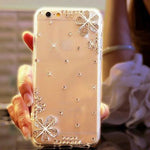 Sakura phone case Bling Diamond for iPhone 6 7 plus For Samsung Note 5 S6 S7 edge S8 Plus Phone Clear Crystal Cover Crown Flower decora - Neshaí Fashion & More