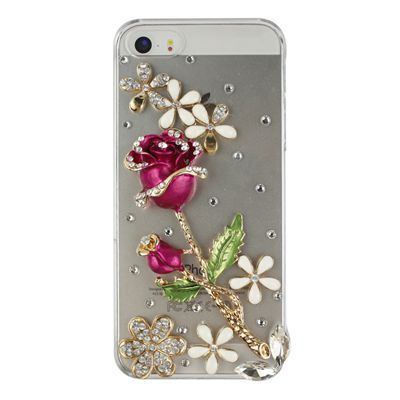 Rose phone case Bling Diamond for iPhone 6 7 plus For Samsung Note 5 S6 S7 edge S8 Plus Phone Clear Crystal Cover Crown Flower decora - Neshaí Fashion & More