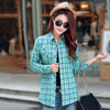 Plaid Shirt Style Coat Female College Style Casual Jacket Outerwear - Neshaí Fashion & More