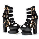 Black Platform Sandals Thick heel - Neshaí Fashion & More