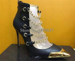 Patent Leather Ankle Boots Stiletto Heel Ankle Boots High Heel Dress Shoes - Neshaí Fashion & More