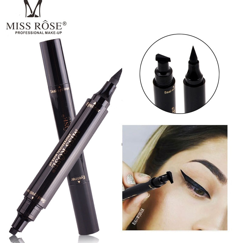Miss Rose Brand Eyes Liner Liquid Make Up Pencil Waterproof Black Double-ended - Neshaí Fashion & More