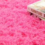 Super Soft Silk Wool Rug Indoor Modern Shag Area Rug pink vibrant - Neshaí Fashion & More