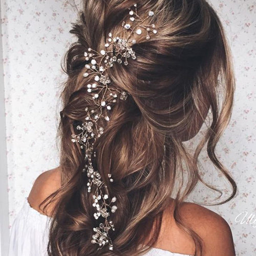 Pearl Crystal Crown Floral Elegant Hair Ornaments - Neshaí Fashion & More