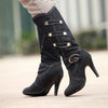 Denim Boots Buckle Strap Women High Boots - Neshaí Fashion & More