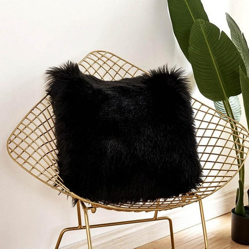 Home Faux Fur Fleece Decorative Throw Pillow - Neshaí Fashion & More