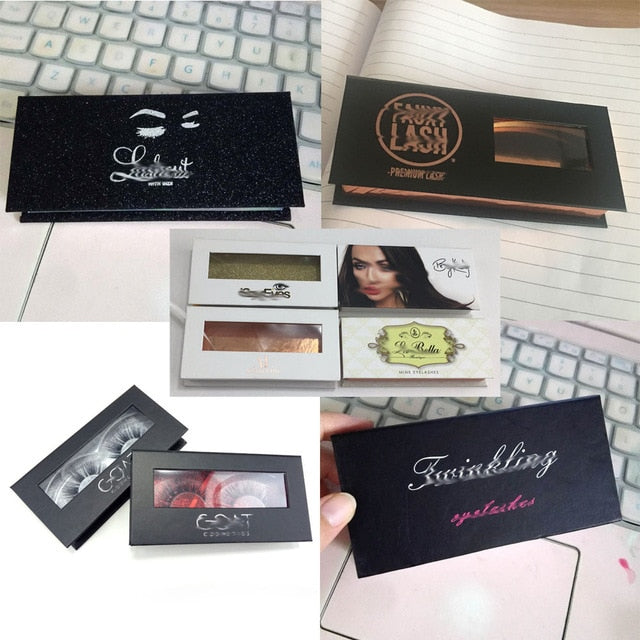 wholesale 100pcs  eyelashes box Custom your own logo - Neshaí Fashion & More