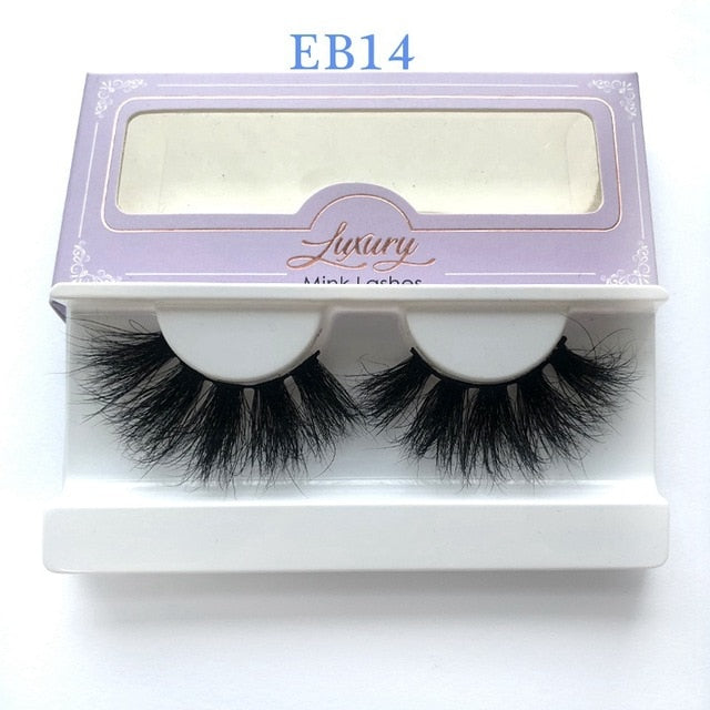 High quality 3D real mink 25mm lashes luxury mink strip custom packaging paper box - Neshaí Fashion & More