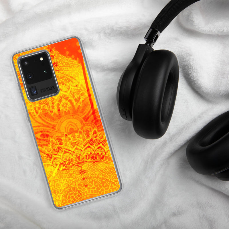 Orange mandala Samsung Case